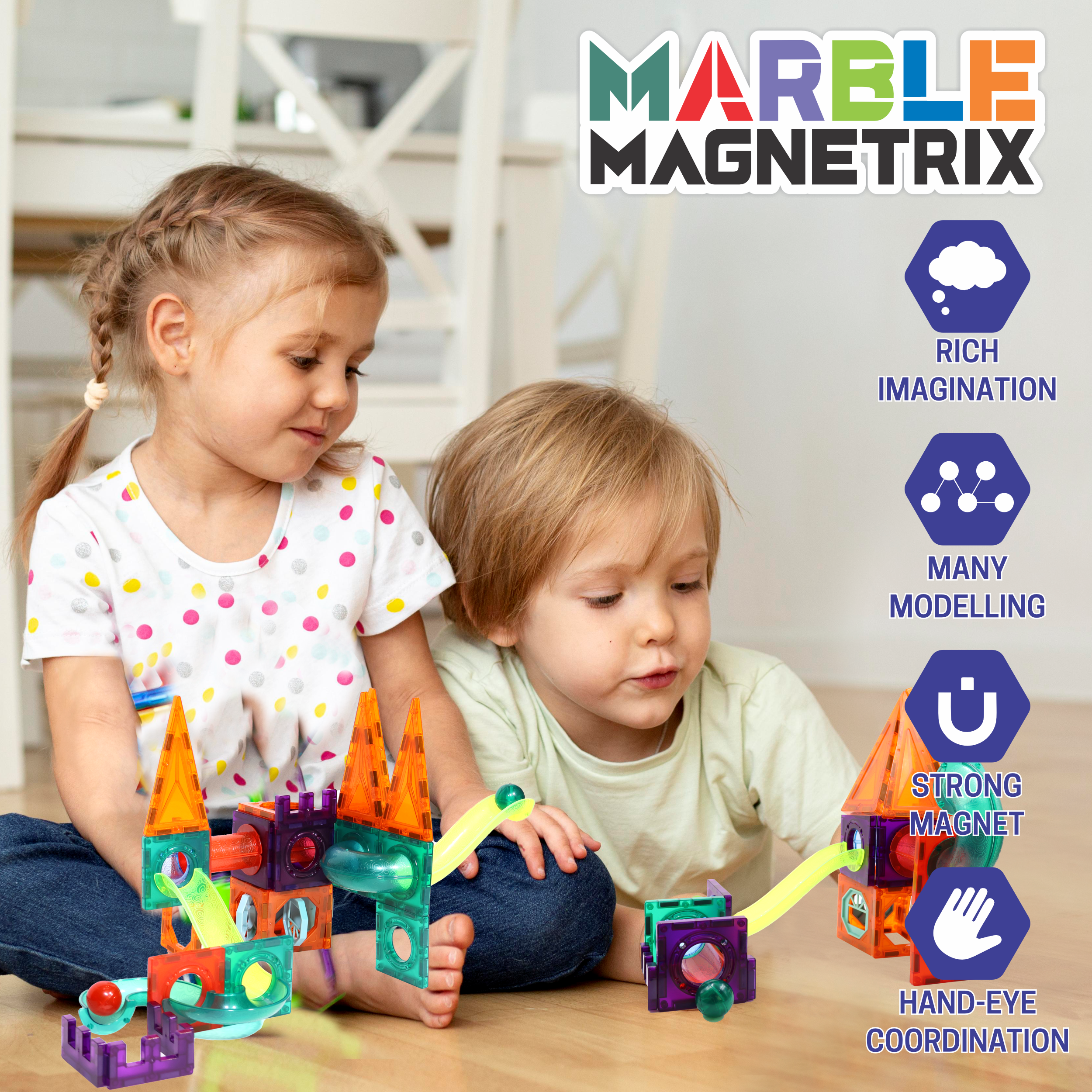 Marble Magnetrix Magnetic Tiles (28pc) chanak