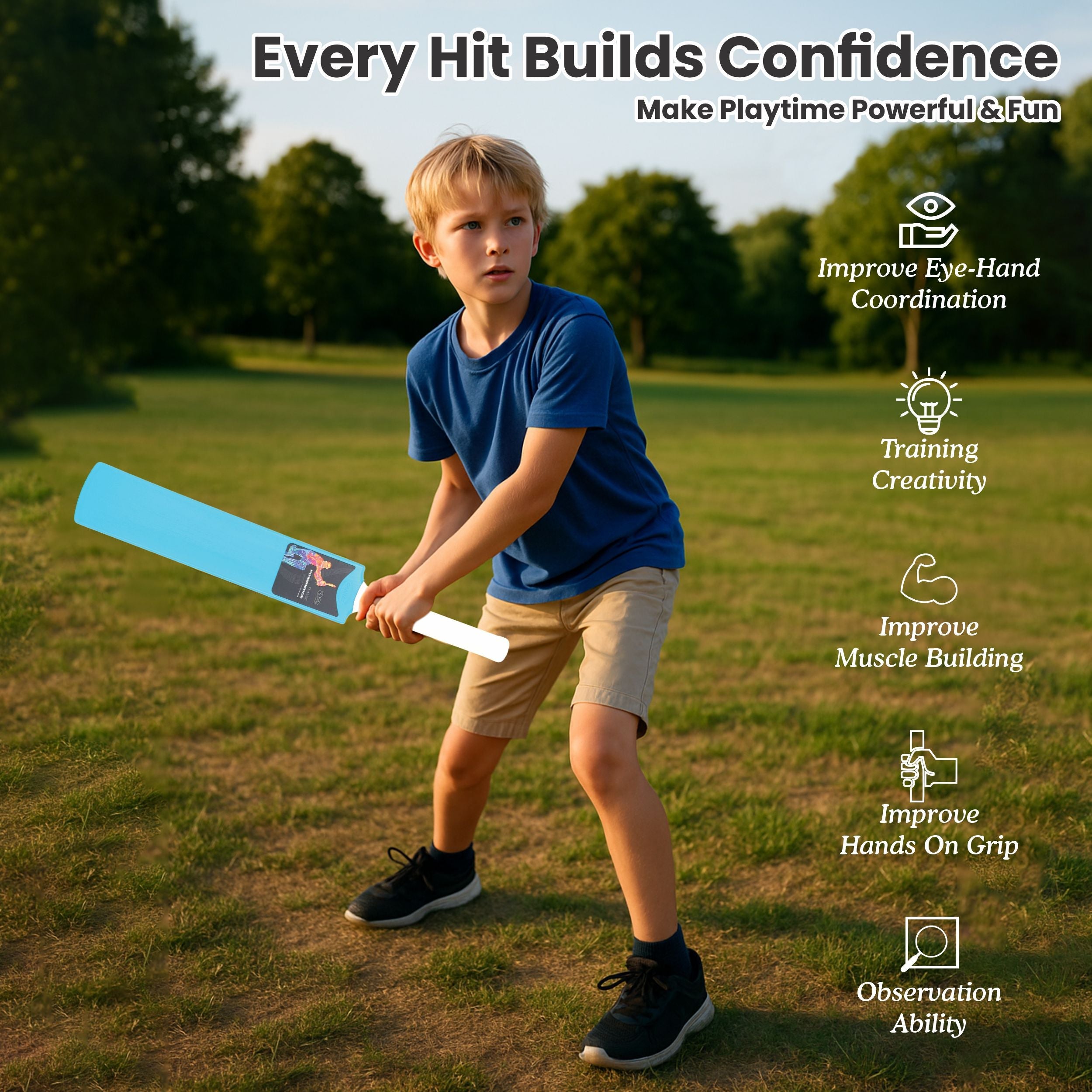 Poweredge Small Cricket Turf Bat (Blue) chanak
