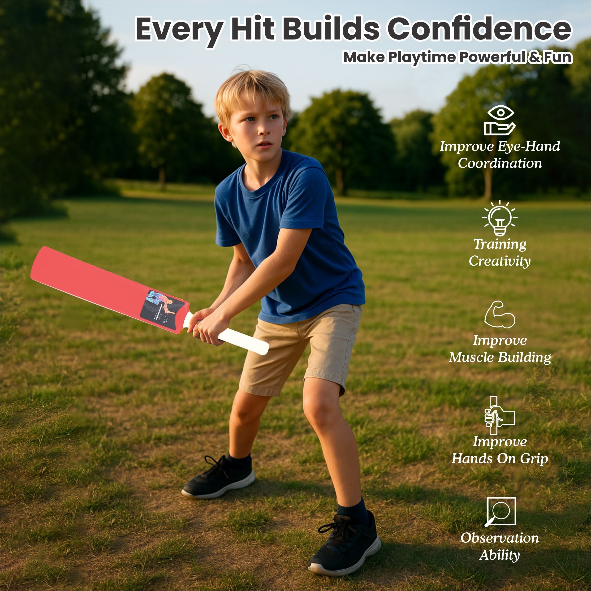 Poweredge Small Cricket Turf Bat (Orange) chanak