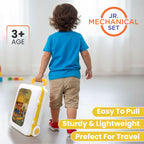 Chanak Jr. Mechanical Set with Pull & Push Trolley for Kids,Mechanical Set with LED Light Instruments, Pretend Play Tool Set for Kids Above 3 Years, 24 Piece Tool Kit, BIS Approved (Yellow)