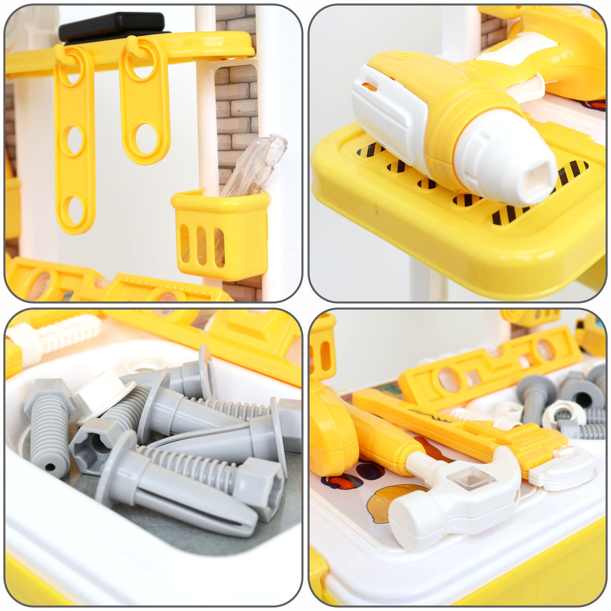 Chanak Jr. Mechanical Set with Pull & Push Trolley for Kids,Mechanical Set with LED Light Instruments, Pretend Play Tool Set for Kids Above 3 Years, 24 Piece Tool Kit, BIS Approved (Yellow)