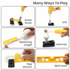 Chanak Jr. Mechanical Set with Pull & Push Trolley for Kids,Mechanical Set with LED Light Instruments, Pretend Play Tool Set for Kids Above 3 Years, 24 Piece Tool Kit, BIS Approved (Yellow)