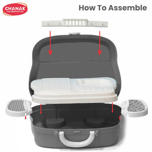 Chanak Jr. Mechanical Set Wheel Briefcase for Kids, Mechanical Set with LED Light Instruments, Pretend Play Mechanical Set for Kids Above 3 Years, 24 Piece Mechanical Set for Boys & Girls, BIS Approved. (Red Briefcase) chanak