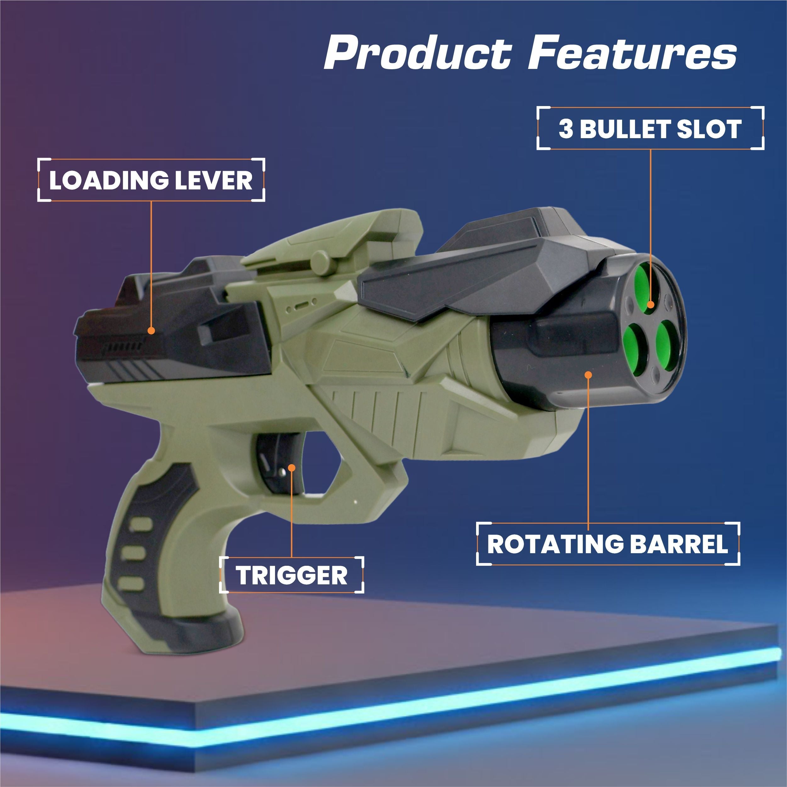 Chanak Nitro Ranger Gun, Pullback Shot Gun With Soft Bullet, Pretend Play Gun For 3+ Kids Aditi Toys Pvt. Ltd.
