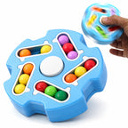 Chanak Spinny Vinny Magic Bean Cube Fidget Spinner Puzzle Toy, 2-in-1 Sensory Toy for Kids & Adults, Rotating Double-Sided Color Beads Cube, Stress Relief, ADHD, Anxiety, Focus & Brain Teaser Gift, Above 3+ Age (Color as per availibility)