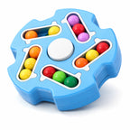 Chanak Spinny Vinny Magic Bean Cube Fidget Spinner Puzzle Toy, 2-in-1 Sensory Toy for Kids & Adults, Rotating Double-Sided Color Beads Cube, Stress Relief, ADHD, Anxiety, Focus & Brain Teaser Gift, Above 3+ Age (Color as per availibility)
