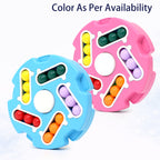 Chanak Spinny Vinny Magic Bean Cube Fidget Spinner Puzzle Toy, 2-in-1 Sensory Toy for Kids & Adults, Rotating Double-Sided Color Beads Cube, Stress Relief, ADHD, Anxiety, Focus & Brain Teaser Gift, Above 3+ Age (Color as per availibility)