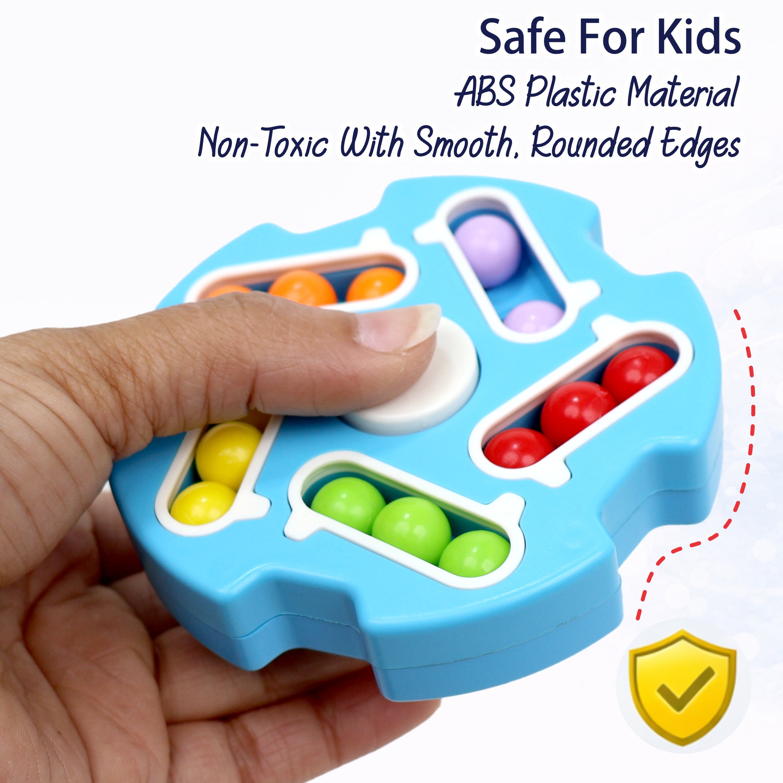 Chanak Spinny Vinny Magic Bean Cube Fidget Spinner Puzzle Toy, 2-in-1 Sensory Toy for Kids & Adults, Rotating Double-Sided Color Beads Cube, Stress Relief, ADHD, Anxiety, Focus & Brain Teaser Gift, Above 3+ Age (Color as per availibility)