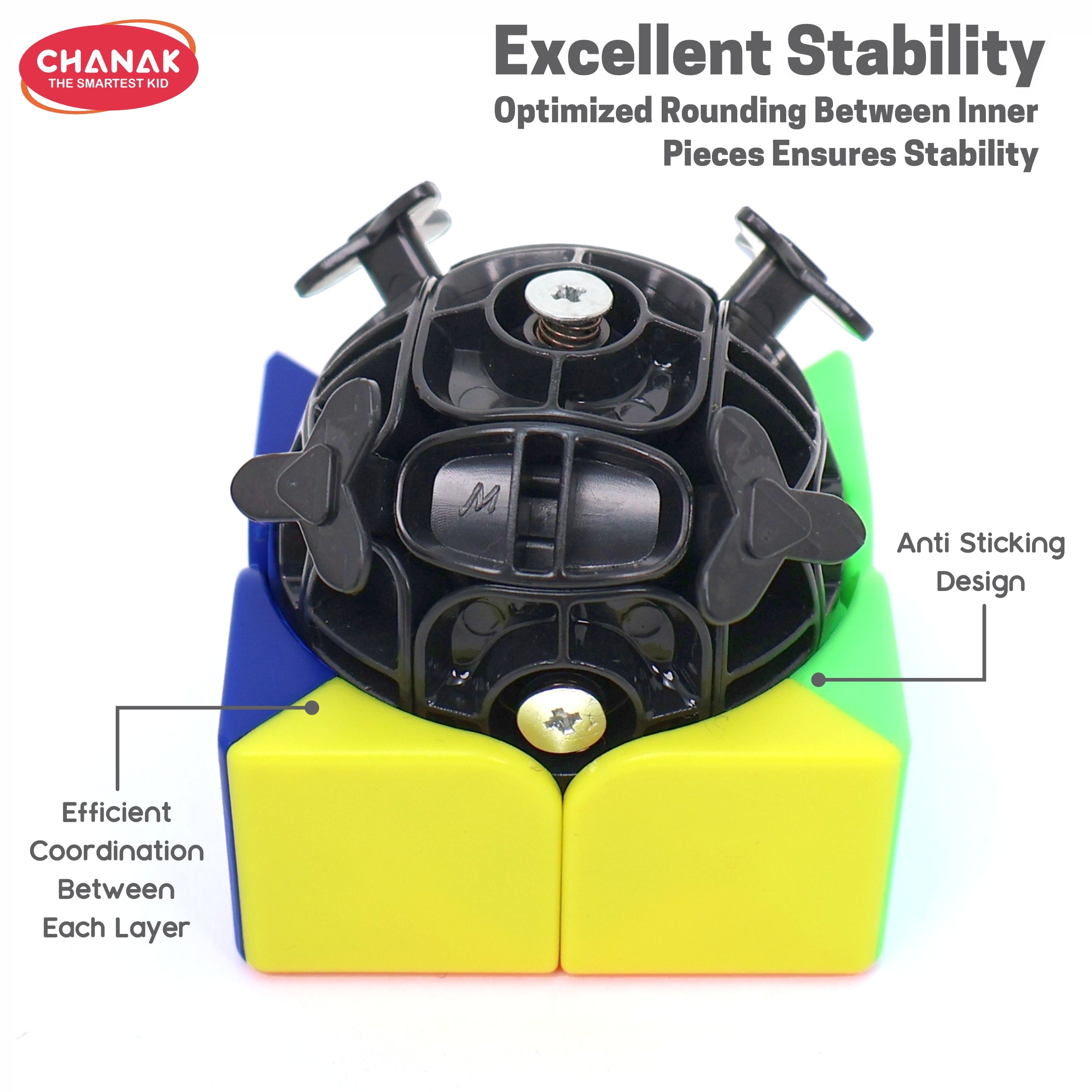 Chanak 2x2 Cube for Kids, Speed Cube Puzzle for Kids & Adults, Stickerless Speed Cube for Kids Above 6 Years, BIS Approved (2x2 Cube)
