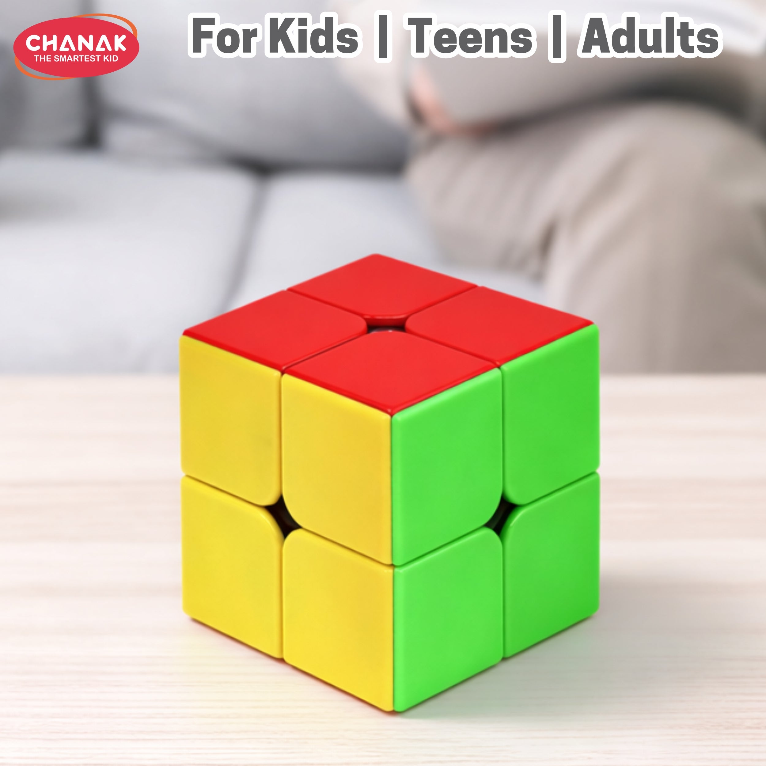 Chanak 2x2 Cube for Kids, Speed Cube Puzzle for Kids & Adults, Stickerless Speed Cube for Kids Above 6 Years, BIS Approved (2x2 Cube)
