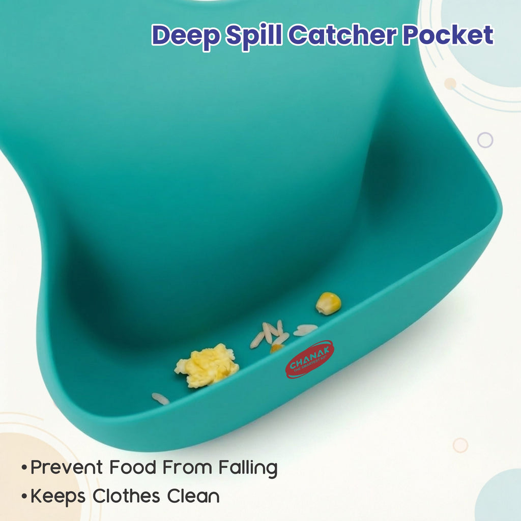 Tidy Tuck Silicon Bib (Green) chanak