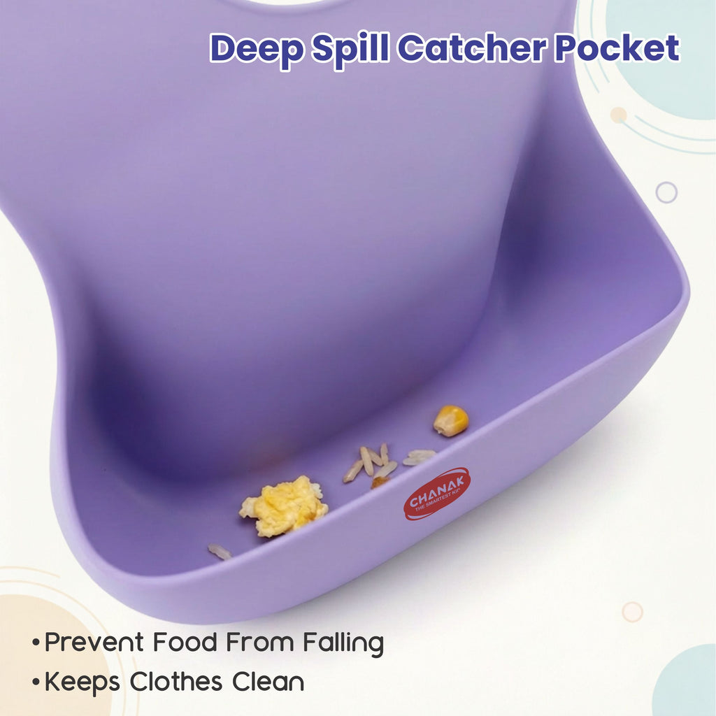 Tidy Tuck Silicon Bib (Purple) chanak