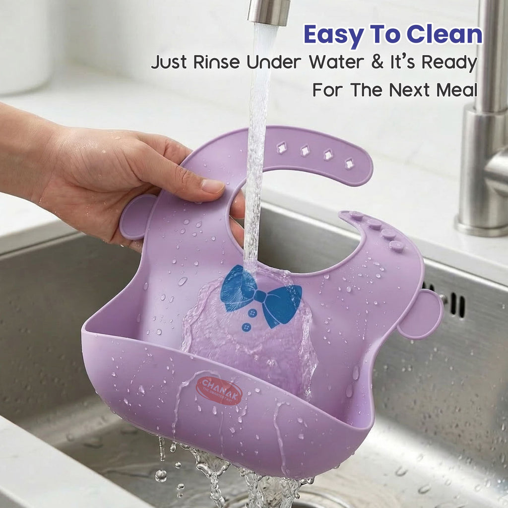 Tidy Tuck Silicon Bib (Purple) chanak