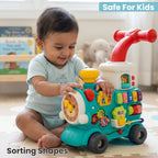 Chanak 5 in 1 Tiny Train Baby Walker for Kids with 5 Activites includes Piano, Gears, Maze, Clock & Smoke Function, 100% Safe Non-Toxic Colors & Smooth Edges for Kids Age Above 9+ months. chanak