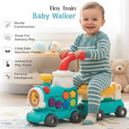 Chanak 5 in 1 Tiny Train Baby Walker for Kids with 5 Activites includes Piano, Gears, Maze, Clock & Smoke Function, 100% Safe Non-Toxic Colors & Smooth Edges for Kids Age Above 9+ months. chanak