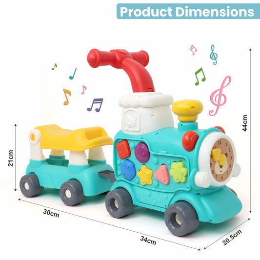 Chanak 5 in 1 Tiny Train Baby Walker for Kids with 5 Activites includes Piano, Gears, Maze, Clock & Smoke Function, 100% Safe Non-Toxic Colors & Smooth Edges for Kids Age Above 9+ months. chanak