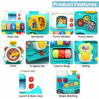 Chanak 5 in 1 Tiny Train Baby Walker for Kids with 5 Activites includes Piano, Gears, Maze, Clock & Smoke Function, 100% Safe Non-Toxic Colors & Smooth Edges for Kids Age Above 9+ months. chanak