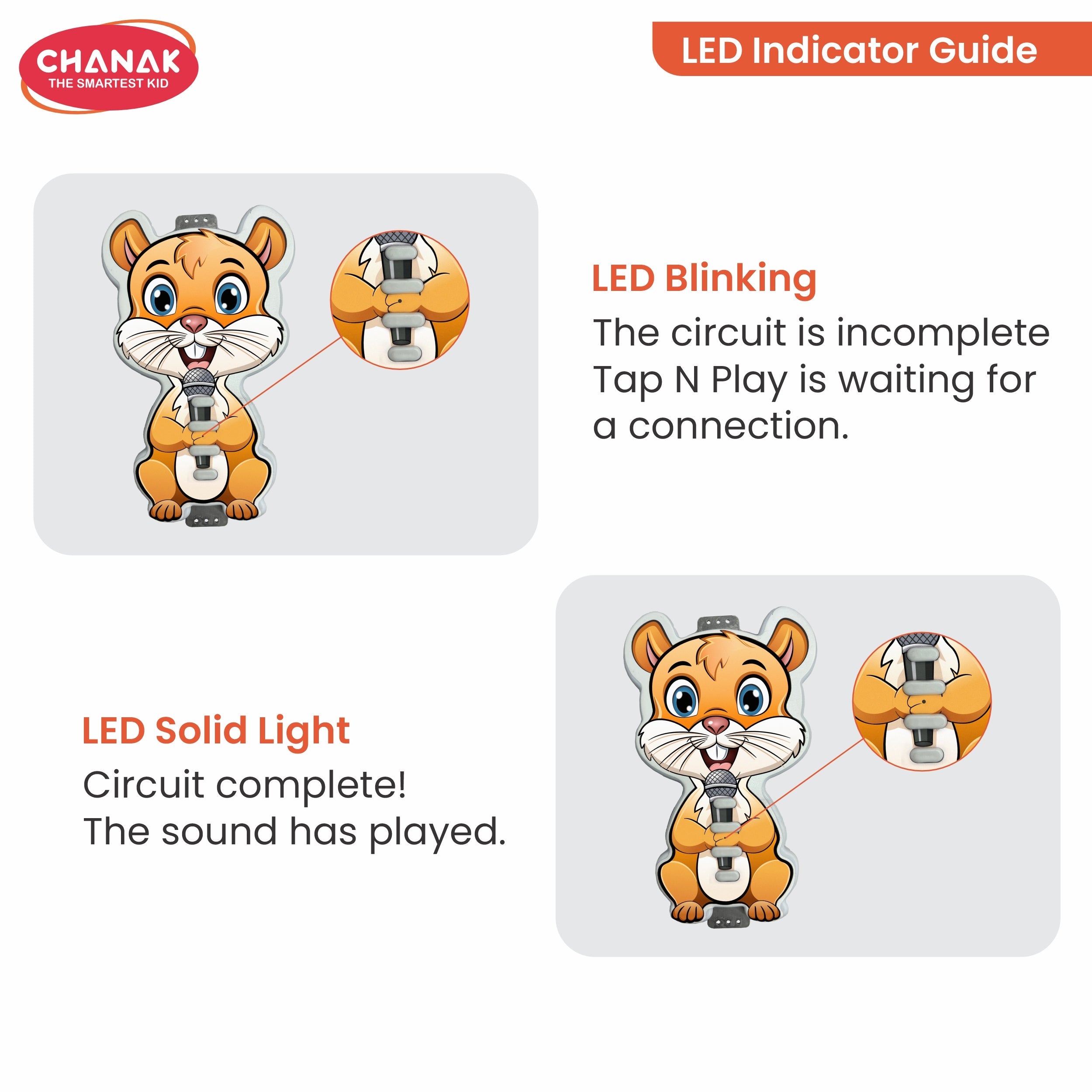 Chanak Squirrel Musical Toy With Sound & Light For Boys & Girls 3+ Age chanak