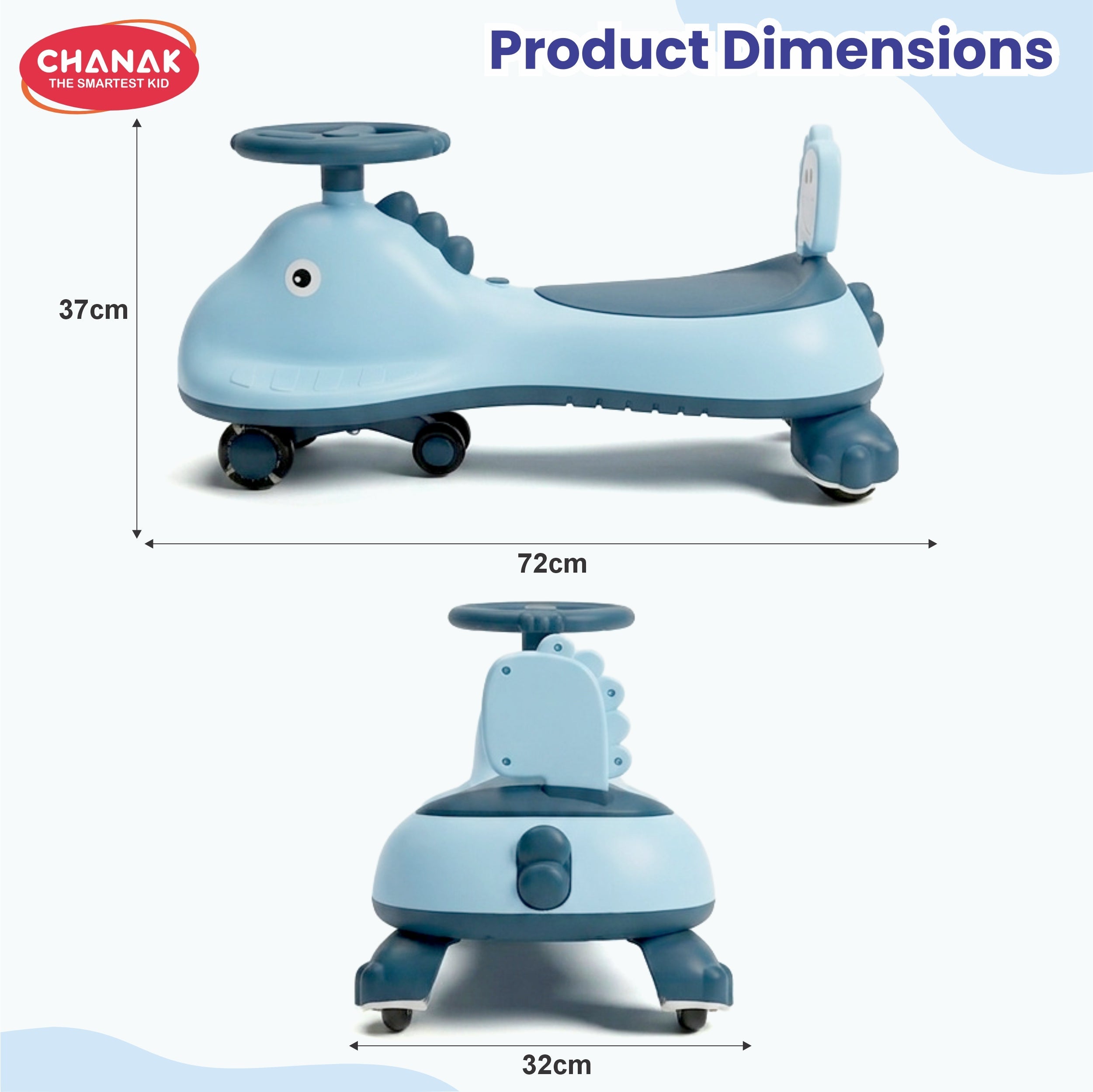 Chanak Go Glider Swing Car With Lights and Music For 3+ Years Kids. chanak