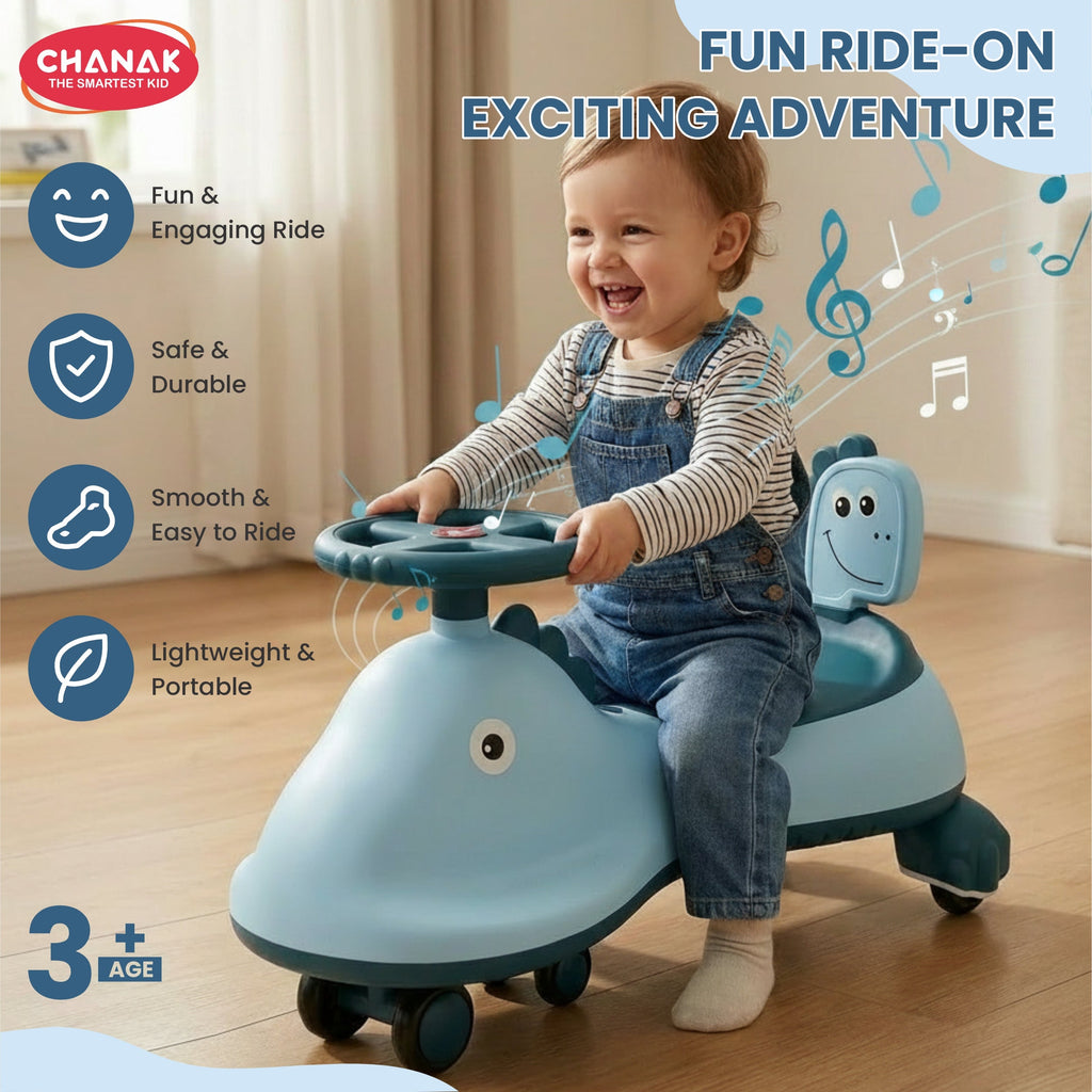 Chanak Go Glider Swing Car With Lights and Music For 3+ Years Kids. chanak