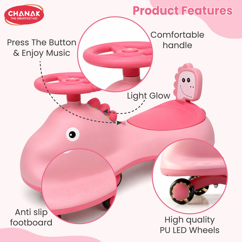 Chanak Go Glider Swing Car With Lights and Music For 3+ Years Kids. chanak