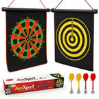 Chanak Magnetic Dart Board for Kids 5+ Years | Dual Sided Foldable 14 Inch Mat with 4 Blunt-Tip Darts – BIS Approved
