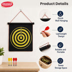 Chanak Magnetic Dart Board for Kids 5+ Years | Dual Sided Foldable 14 Inch Mat with 4 Blunt-Tip Darts – BIS Approved