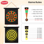 Chanak Magnetic Dart Board for Kids 5+ Years | Dual Sided Foldable 14 Inch Mat with 4 Blunt-Tip Darts – BIS Approved