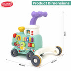 Chanak Mini Tiny Train Baby Walker - Ride-On Train for Kids 9+ Months, Musical Toy with Push & Pull Handle, Multi Activity Learning Walker with Gears, Animal Sounds, Sensory Play for Boys & Girls