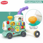 Chanak Mini Tiny Train Baby Walker - Ride-On Train for Kids 9+ Months, Musical Toy with Push & Pull Handle, Multi Activity Learning Walker with Gears, Animal Sounds, Sensory Play for Boys & Girls