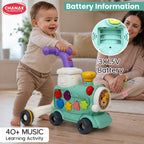 Chanak Mini Tiny Train Baby Walker - Ride-On Train for Kids 9+ Months, Musical Toy with Push & Pull Handle, Multi Activity Learning Walker with Gears, Animal Sounds, Sensory Play for Boys & Girls