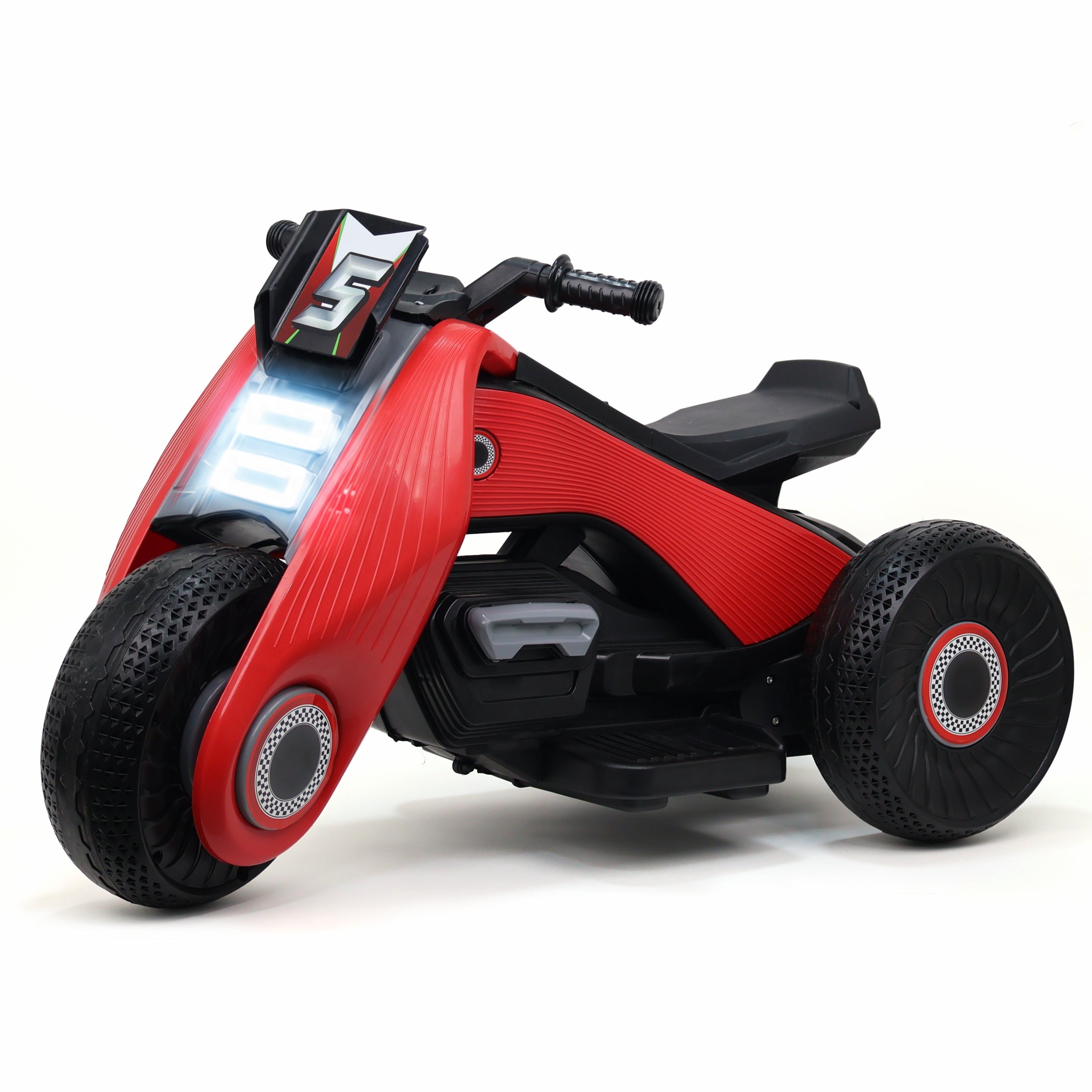 Chanak Electric Kids Bike, 6V Rechargeable Battery Electric Ride-On Toy Bike, Electric Bike for Kids with Three Wheel, Wide Tires & Handlebar Control, Kids Scooter for Girls & Boys 3+ (Red)