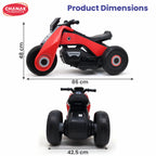 Chanak Electric Kids Bike, 6V Rechargeable Battery Electric Ride-On Toy Bike, Electric Bike for Kids with Three Wheel, Wide Tires & Handlebar Control, Kids Scooter for Girls & Boys 3+ (Red)