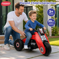 Chanak Electric Ride-On Bike for Kids 3+ Years | 6V Rechargeable 3-Wheel Scooter with Wide Tyres – BIS Approved (Red) – 6 Month Replacement Warranty