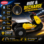 Chanak Kids Electric Scooty, 6V Rechargeable Scooter, 3 Wheel Electric Ride On Scooter, Heavy Duty Ride-On Bike for Boys & Girls with Tires & Easy Steering Handlebar, Kids Electric Scooty 3+, (Yellow)