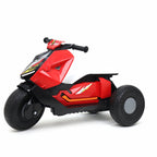 Chanak Kids Electric Scooty, 6V Rechargeable Scooter, 3 Wheel Electric Ride On Scooter, Heavy Duty Ride-On Bike for Boys & Girls with Tires & Easy Steering Handlebar, Kids Electric Scooty 3+,Red