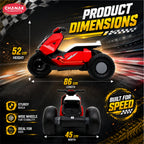 Chanak Kids Electric Scooty, 6V Rechargeable Scooter, 3 Wheel Electric Ride On Scooter, Heavy Duty Ride-On Bike for Boys & Girls with Tires & Easy Steering Handlebar, Kids Electric Scooty 3+,Red