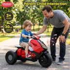 Chanak Kids Electric Scooty, 6V Rechargeable Scooter, 3 Wheel Electric Ride On Scooter, Heavy Duty Ride-On Bike for Boys & Girls with Tires & Easy Steering Handlebar, Kids Electric Scooty 3+,Red