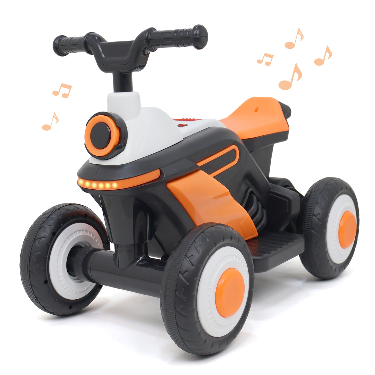 Chanak Electric ATV Quad Bike for Kids 3+ Years | 4-Wheel Ride-On with Music, LED Lights & Rechargeable Battery – BIS Approved(Black)
