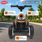 Chanak Electric ATV Quad Bike for Kids 3+ Years | 4-Wheel Ride-On with Music, LED Lights & Rechargeable Battery – BIS Approved(Black)