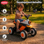 Chanak Electric ATV Quad Bike for Kids 3+ Years | 4-Wheel Ride-On with Music, LED Lights & Rechargeable Battery – BIS Approved(Black)