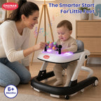 Chanak Baby Walker, Adjustable Height Push Walker for Babies 6-18 Months, Walker for Kids with Music for Baby Boys & Girls Foldable Learning Walker with Detachable Activity Tray & Food Tray(Gray)