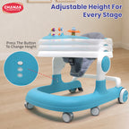 Chanak Baby Walker, Adjustable Height Push Walker for Babies 6-18 Months, Walker for Kids with Music for Baby Boys & Girls Foldable Learning Walker with Detachable Food Tray