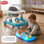 Chanak Baby Walker, Adjustable Height Push Walker for Babies 6-18 Months, Walker for Kids with Music for Baby Boys & Girls Foldable Learning Walker with Detachable Food Tray