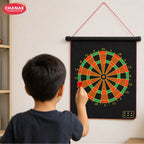 Chanak Magnetic Dart Board for Kids 5+ Years | Dual Sided Foldable 14 Inch Mat with 6 Blunt-Tip Darts – BIS Approved
