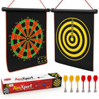 Chanak Magnetic Dart Board for Kids 5+ Years | Dual Sided Foldable 14 Inch Mat with 6 Blunt-Tip Darts – BIS Approved