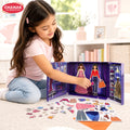 Chanak Glam Girl Magnetic Dress Up Princess, Multi Look Magnetic Doll Dress Up, 2 Doll Pretend Playset With 73 Pcs & 900+ Sticker Mix & Match Outfits Gift For Girls Age 3-4 Years, BIS Approved