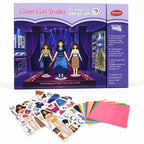 Chanak Glam Girl Magnetic Dress Up Princess, Multi Look Magnetic Doll Dress Up, 2 Doll Pretend Playset With 73 Pcs & 900+ Sticker Mix & Match Outfits Gift For Girls Age 3-4 Years, BIS Approved