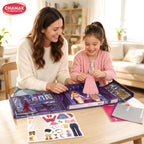 Chanak Glam Girl Magnetic Dress Up Princess, Multi Look Magnetic Doll Dress Up, 2 Doll Pretend Playset With 73 Pcs & 900+ Sticker Mix & Match Outfits Gift For Girls Age 3-4 Years, BIS Approved