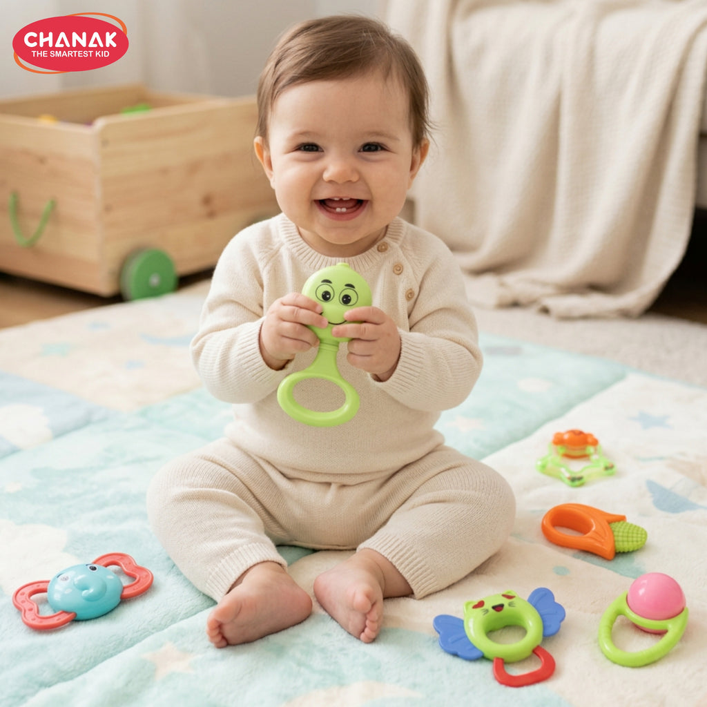 Chanak Baby Rattle Set for Newborns 0-6 Months